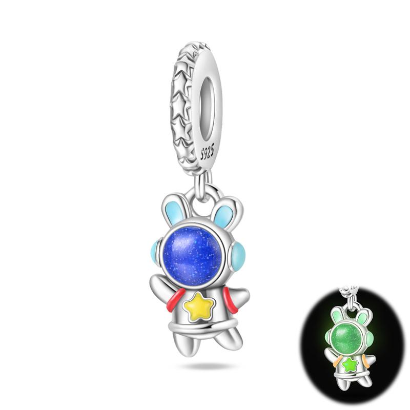 Forest Glow Elf Deer Charm Bead Component Astronaut UFO Bead Components Designed For Authentic Original 3mm Copper Metal Bracelet High Quality Fine