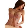 Elegant Lace Sheer Mesh Nightdress - Bust Enhancing, Plus Size, Thin Steel Ring, Sexy Summer Sling for Women