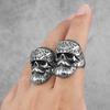Big Beard Hippie Skull Stainless Steel Mens Rings Punk Hip Hop Cool for Male Boyfriend Biker Jewelry Creativity Gift Wholesale