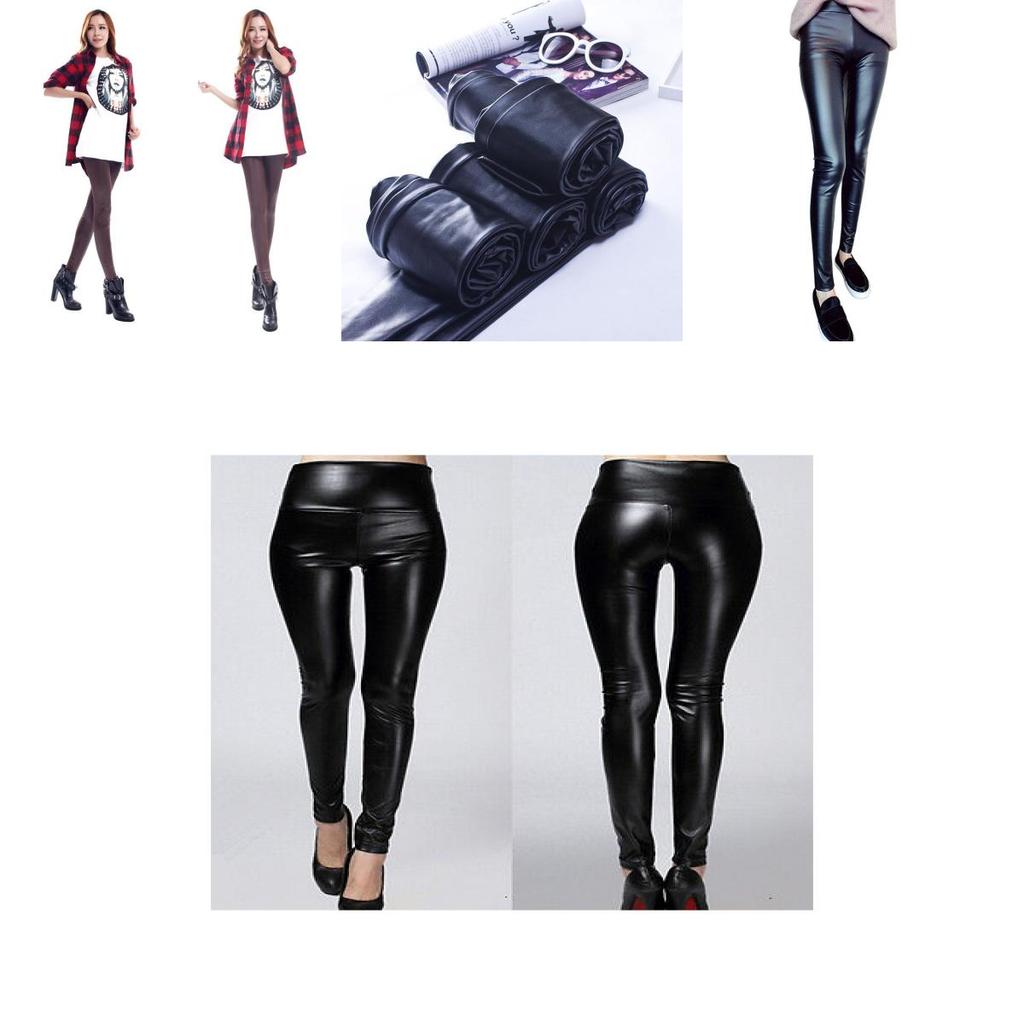 Elegant New For Women Girl Lady Faux Leather Pencil Pants Black Slim Trousers Legging For Chic Outfits