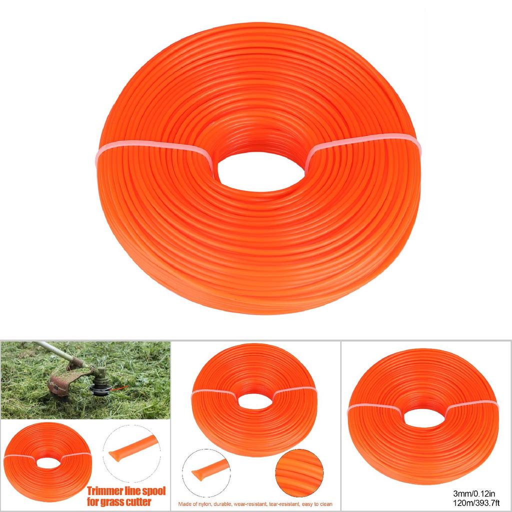 3mm Trimmer Line Nylon Cord Wire Round String Petrol Grass Trimmer 120m