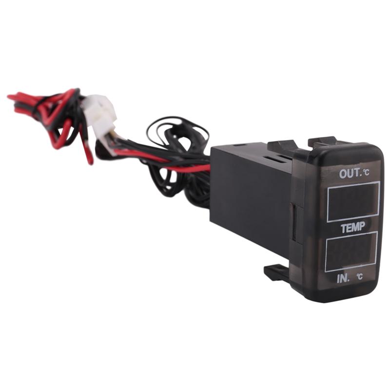 

A11M-Dual Temperature Display Inside And Outside The Car Dual Temperature Sensor For Toyota Corolla Reiz Prado Prius чёрный