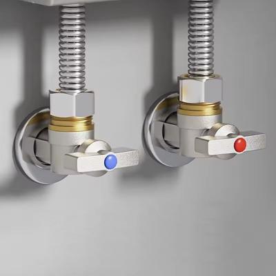 Hot and Cold Water Large Flow Water Stop Valves Brass with Handle Inlet Ball Valves G1/2" Durable Angle Valve Ball Core