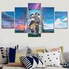 5 Piece Canvas Painting Family Animation Suzume No Tojimari Time Wall Art Modern Pictures  Decorative Framework Child Room Decor
