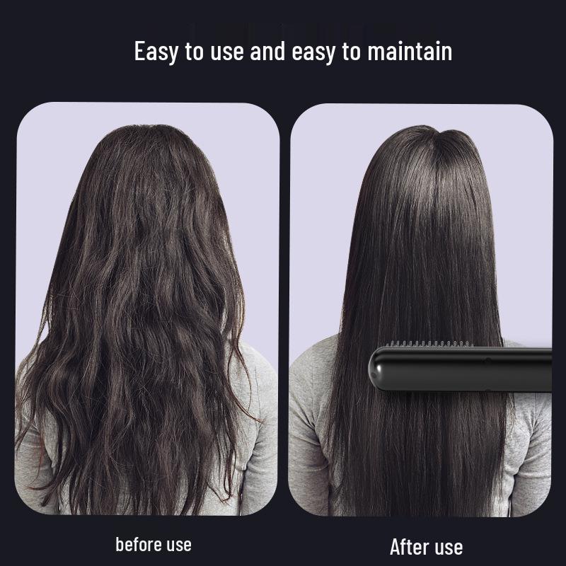 Portable Wireless Ionic Straightening & Curling Hair Comb