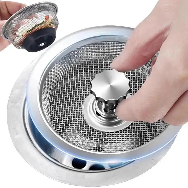 1 Pcs Household Sink Filter Stainless Steel Sink Sewer Filter Kitchen Tools Bathroom Floor Drain Waste Plug Filter