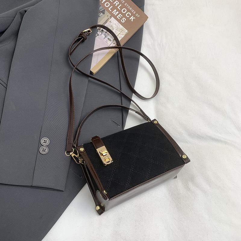 Neue Damentasche Retro Umhängetasche kleine quadratische Tasche Damen beliebt modische Textur Schulterhandtasche Tide