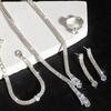 Europe, America, Zircon Water Drop Choker Light Luxury Necklace Earrings Bracelet Ring Bridal Wedding Dress Jewelry