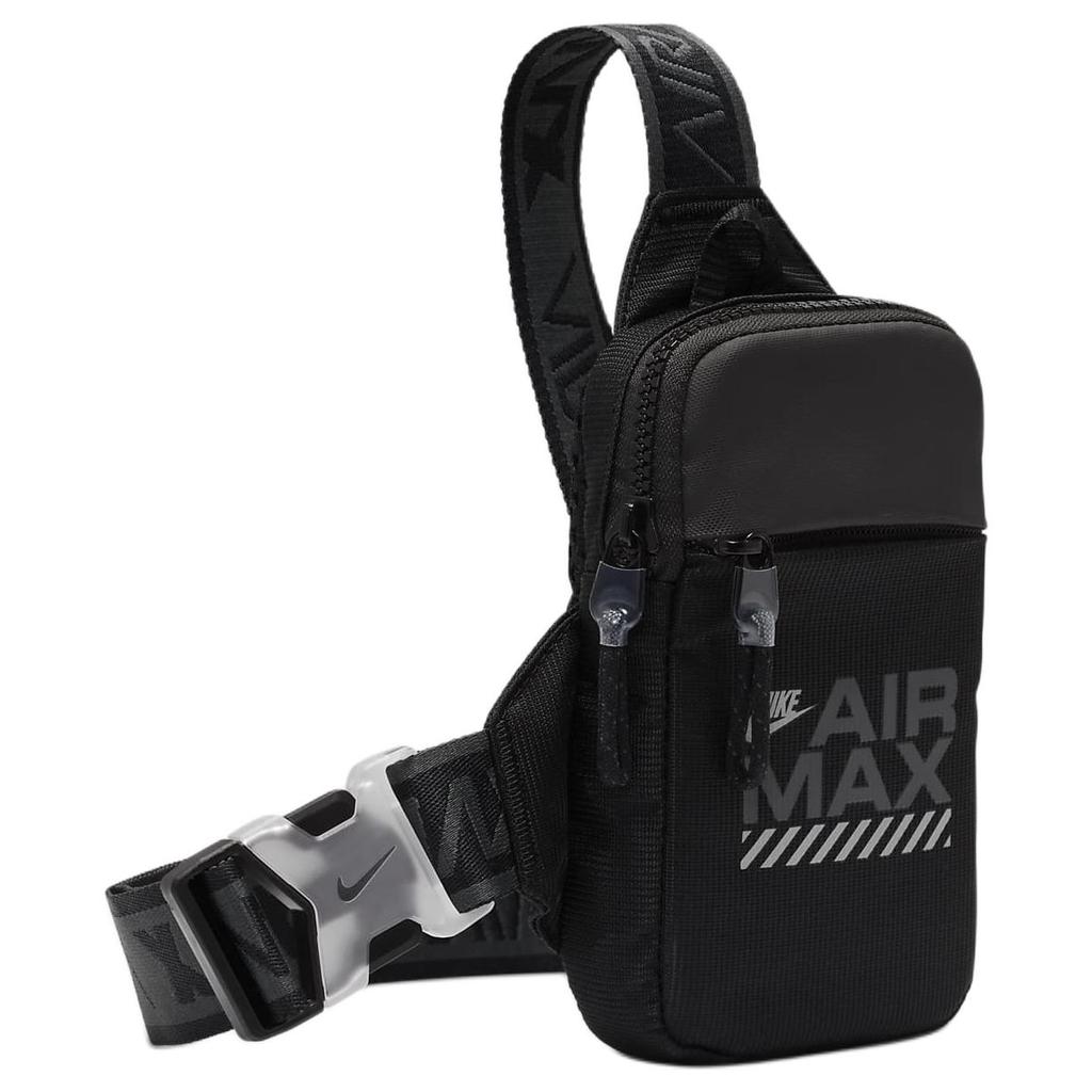 New Nike Nylon Sling Bag, Crossbody Bag Regular Unisex Black & Reflective Silver HF6994-010