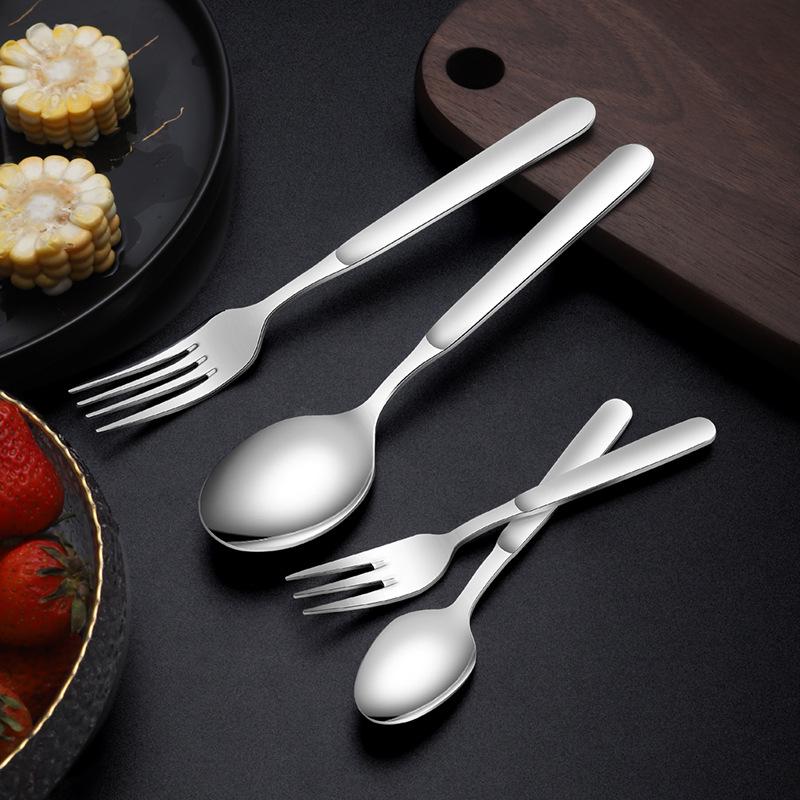 316 Stainless Steel Tableware Fork Spoon SC Aiou Series Multi-specification Smooth Edge Treatment Supplies