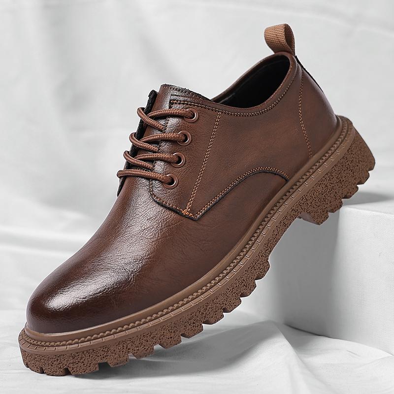 Classic Senior Men Oxford Shoes Formal Office Leather British Style Lace Up Thick Bottom Business Dress