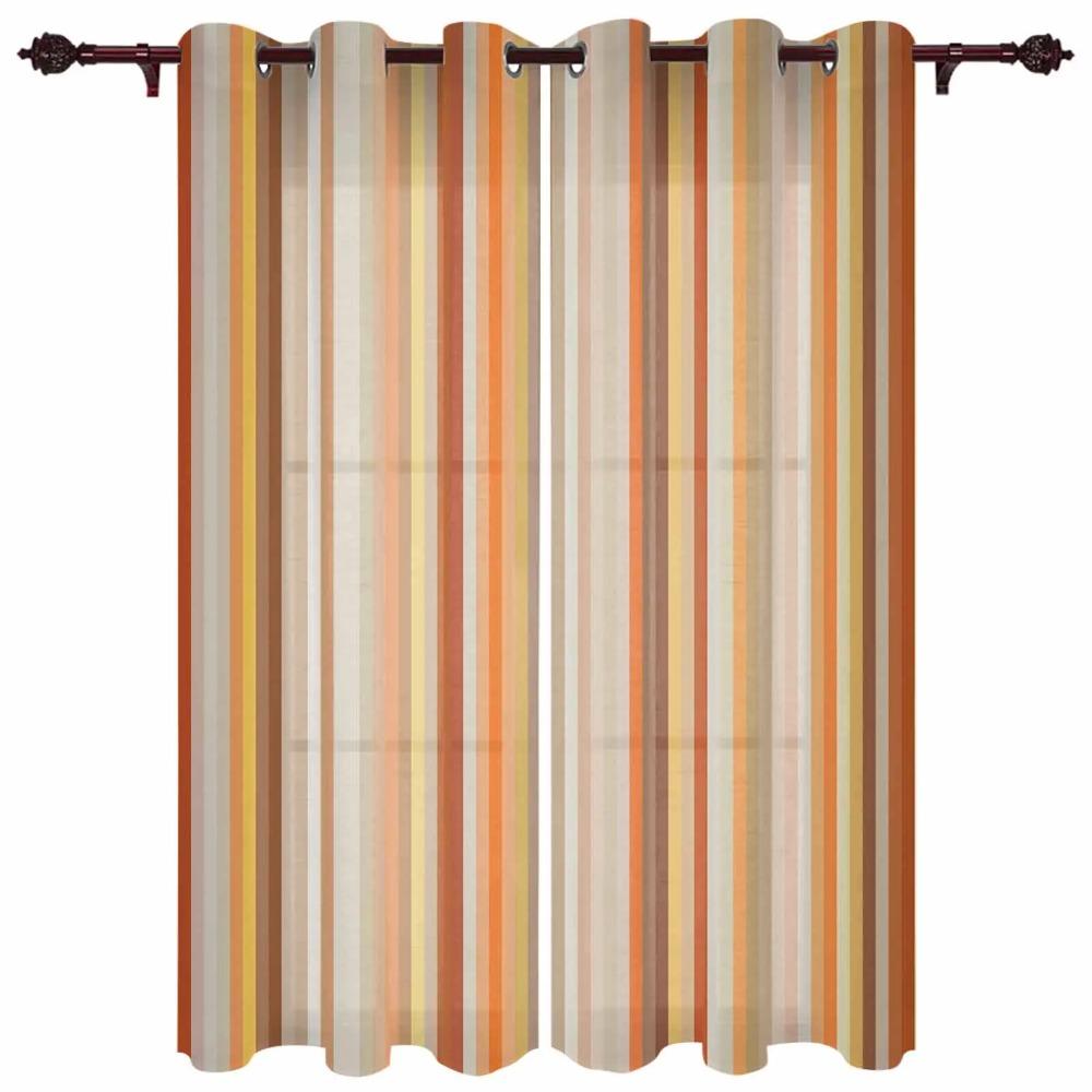 Cortinas Geométricas Abstratas com Listras Laranja para Quarto Sala Cortinas Cozinha Quarto Infantil Cortina de Janela Decoração de Casa