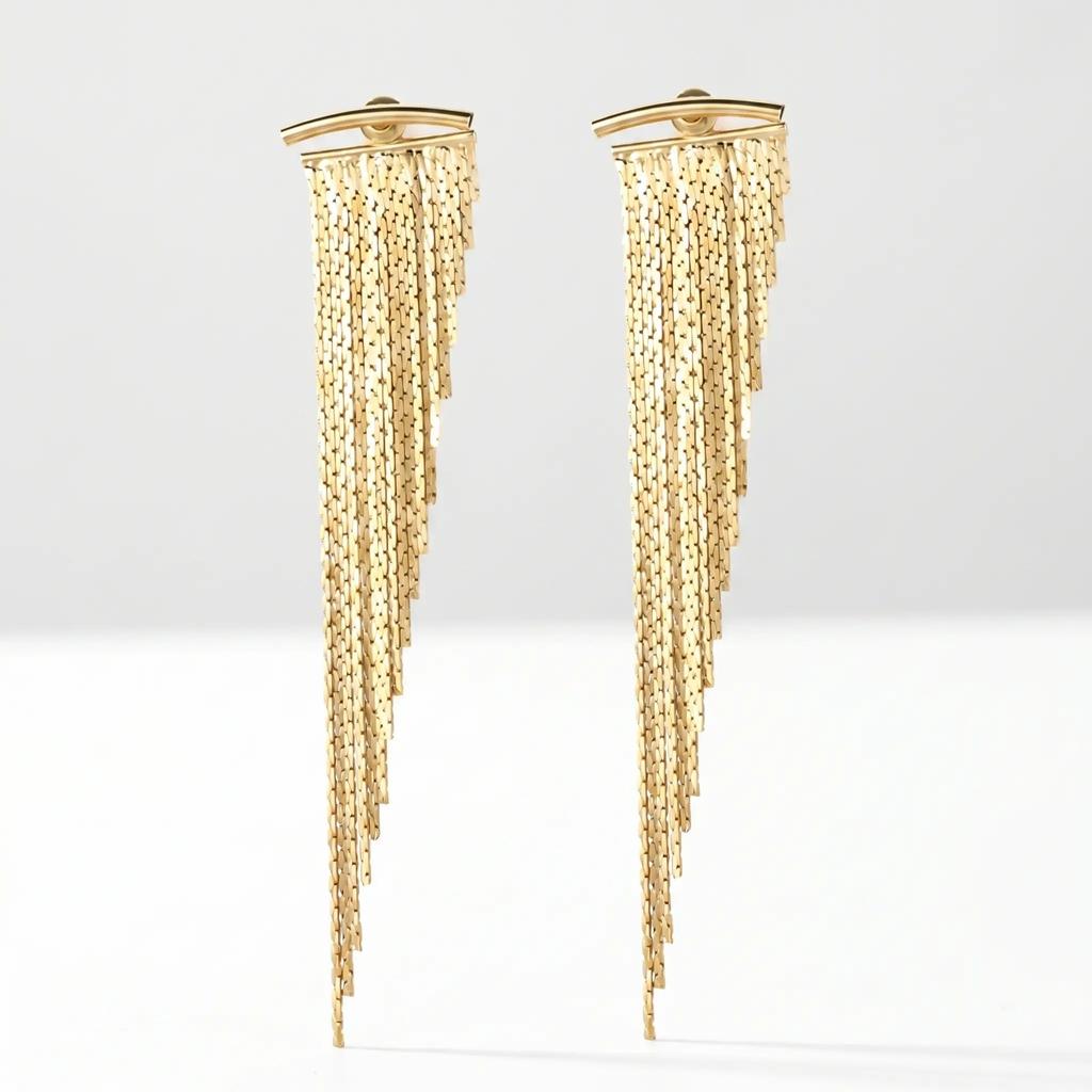 Xiyin, hot-selling high-end atmospheric fringed earrings women's niche light luxury design temperament long earrings