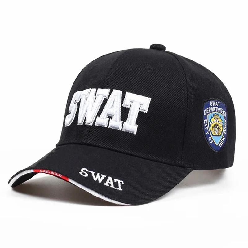 

Sport Fashion SWAT Letter Embroidery Snapback Cap Unisex Spring and Autumn Outdoor Adjustable Casual Hats Baseball CapsSun Hat 54-61CM
