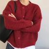 Otoño e Invierno Suéter de Mujer Chaqueta con Botones de Viento Perezoso Cárdigan de Punto Informal Suelto