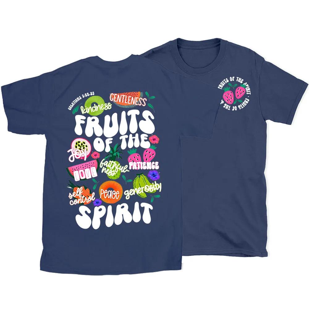 2026 Summer New Style Fruit of The Spirit Christian Highquality Casual Breathable Roundneck Tshirt for Both Unisex and Women