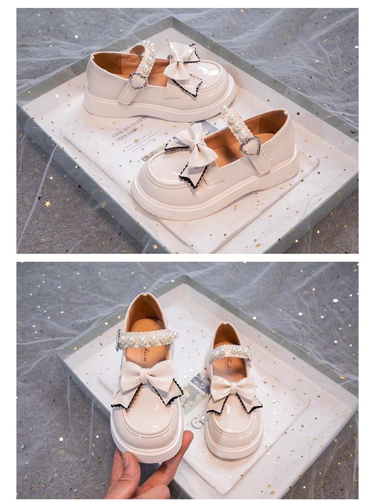 Girls' Black Patent Leather Princess Shoes - Spring/Summer 2025 British Style Performance Footwear