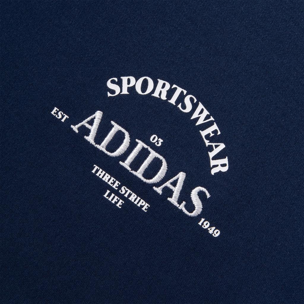 adidas Verbiage Fitted Letter Print Pullover Short Sleeve T-Shirt Women Tops Navy-Blue White JC8710