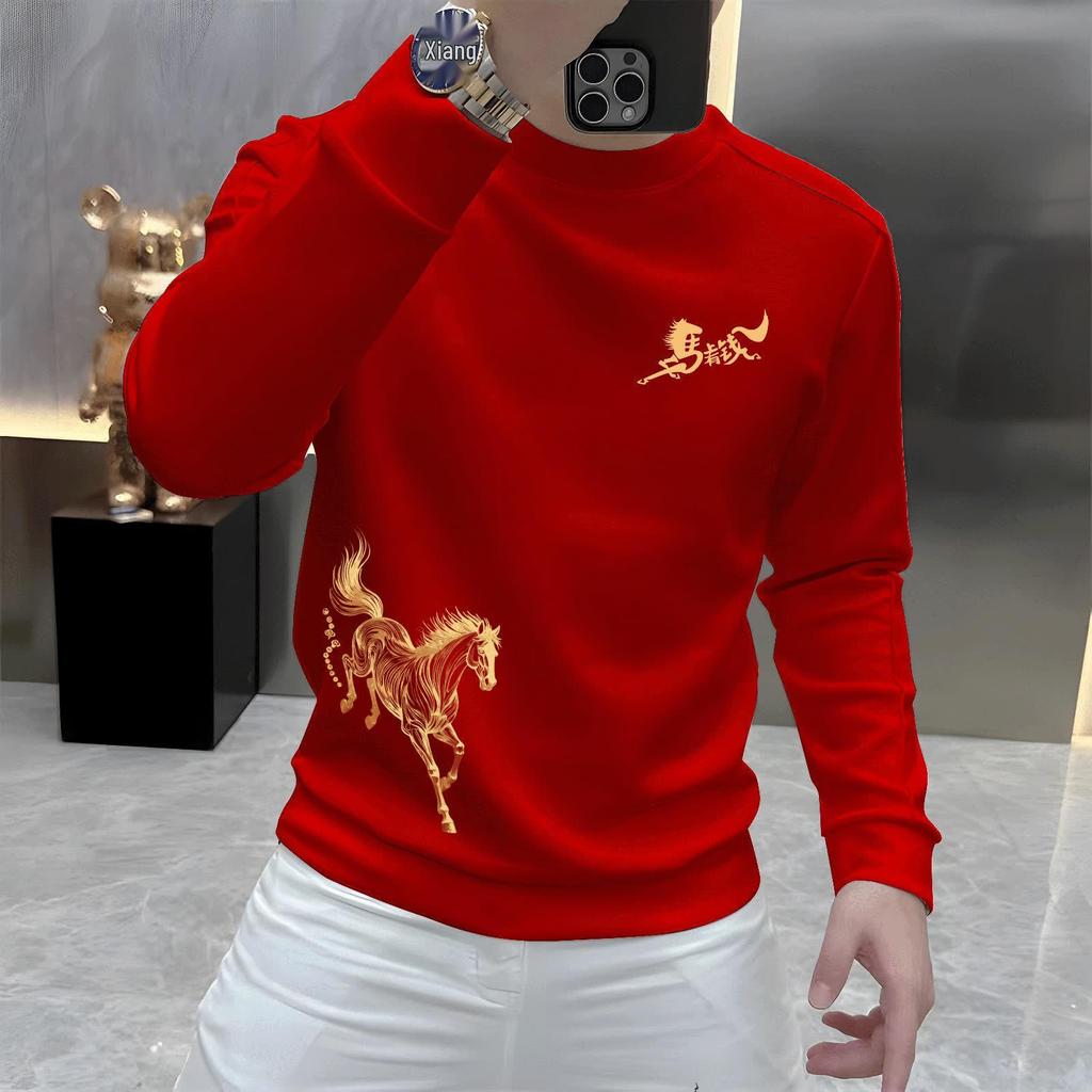 2025 New 'Success Upon Arrival' Men's Sweatshirt: Casual Crew Neck, Loose Fit, Versatile for Autumn and Winter