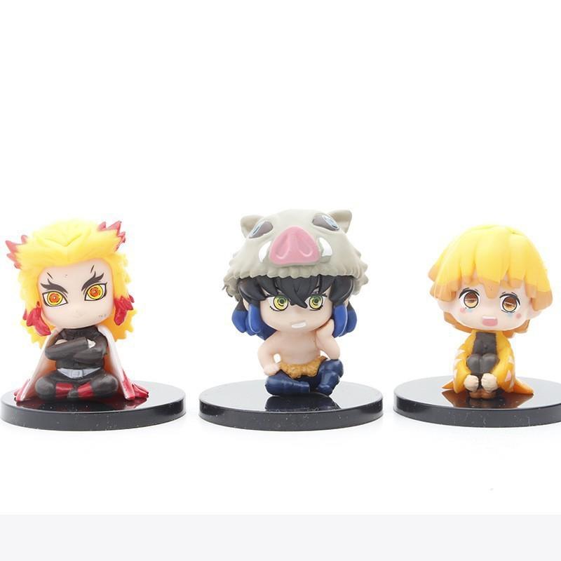 Demon Slayer Kimetsu No Yaiba Pvc Figurine Set With Sitting Posture For Collectors And Fans