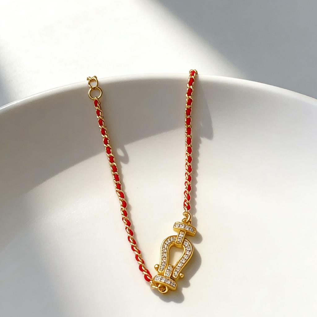 Woven Red Rope Bracelet Female Internet Celebrity with The Same High-end Niche Design Exquisite Versatile Jewelry