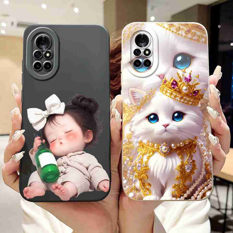 For Huawei Nova 8 Case Cute Painted Cover Soft Silicone Case For Huawei Nova 8 8i 8E Back Cover TPU Fundas Shockproof Bumper