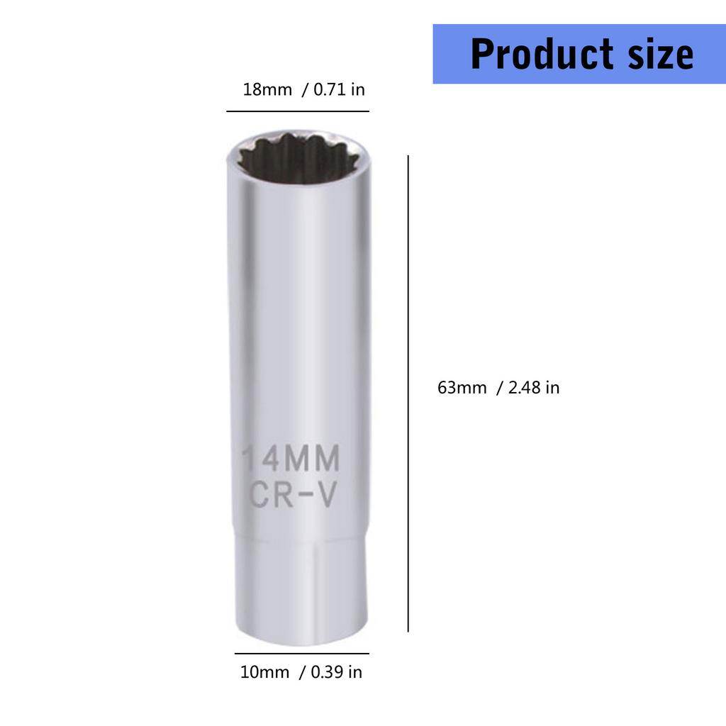 Effizienter Kfz 14mm Zündkerzenschlüssel 12-Punkt-Konfiguration Maximiert Griff und Drehmoment für Enge Bereiche