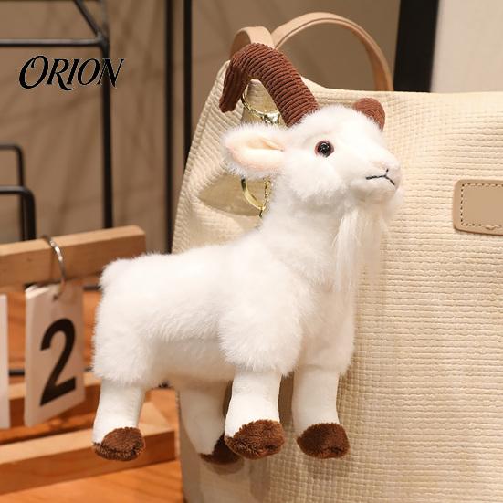 Cozy Sleeping Pillow Fluffy Goat Plush Toy, Cartoon Animal Stuffed Sheep Doll, Soft Polyester Fiber Doll Cuddly Companion for Kids Collectors Holiday