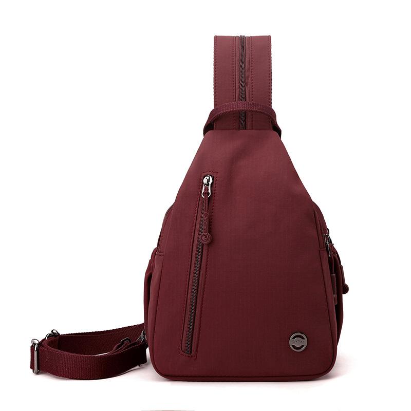 

Женский многофункциональный рюкзак, многосекционная нагрудная сумка, сумка через плечо темно-красного