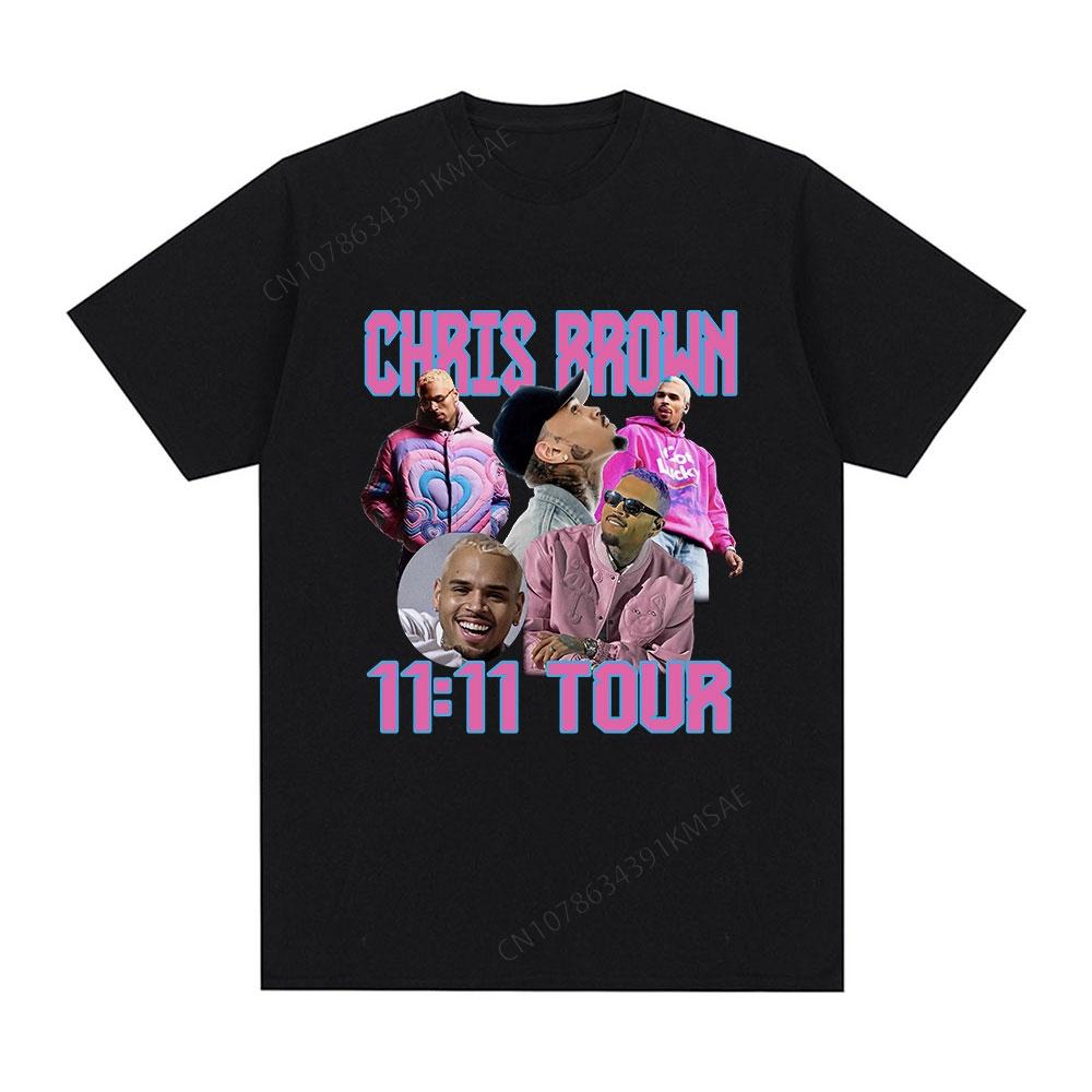 Chris Brown T-shirt Breezy 11:11 Tour Graphic T-Shirts Men Women Harajuku O-Neck Short Sleeve T