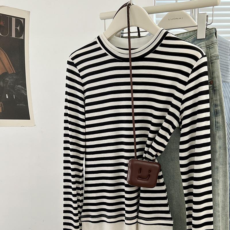 

#Grey fake two-piece long-sleeved t-shirt women s spring and autumn new bottoming shirt with t-shirt top inside XL