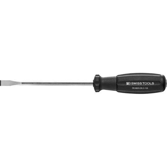 PB SWISS TOOLS SwissGrip Thru-Tang Chisel Screwdriver 8820DN-3, Heavy Duty Striking Screwdriver with 10mm Flat Tip and 155mm Shaft