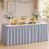 Pastoral Grid Party Decor Table Skirt Home Living Room Dustproof Dining Tables Cafe Dessert Table Background Table Surround