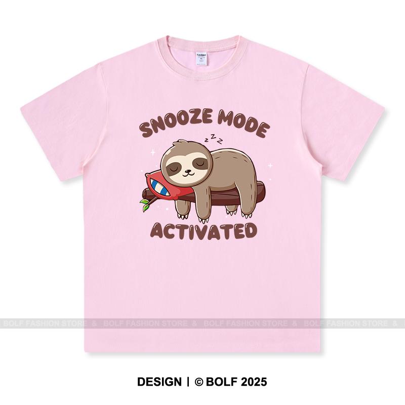 Snooze Mode Activated Printed T-Shirt 100% Cotton Oversized Sleepy Graphic Tees for Men Women Summer Tops Lazycore Streetwear