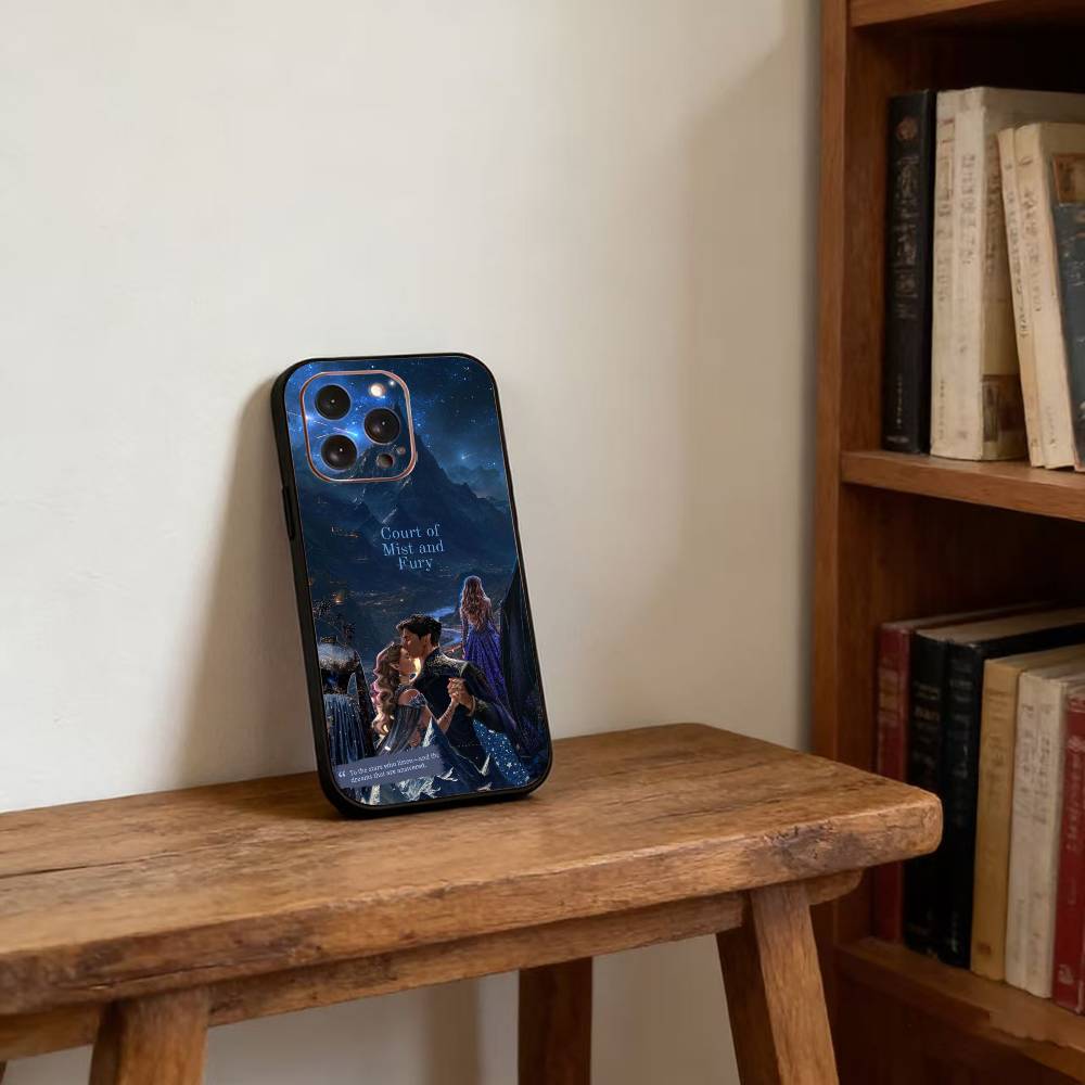 Acotar A Court of Mist and Fury Phone Case For iPhone 17,16,15,14,13,12,11 Plus,Pro Max,XS,Soft Silicone Black Cover