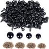 200/100PCS Black Plastic Safety Eyes For Toys Amigurumi Diy Kit Crafts TeddyBear Toy Eye For Doll Decoration Accessories 5-20mm