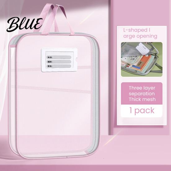 Organizzatore Documenti Leggero Busta con Zip in Rete Borsa per Documenti Formato A4 Letter 3 Scomparti Trasparente
