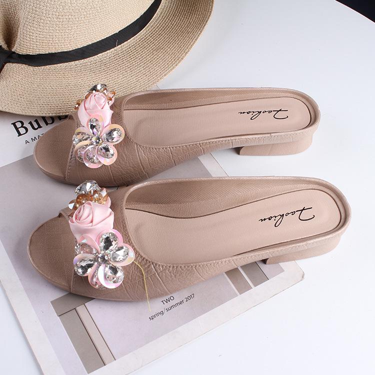Yuzhihao Women s Summer Rhinestone Butterfly Slippers 38-39