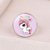 Colorful Unicorn Time Gem Ring Adjustable Cartoon Jewelry For Kids