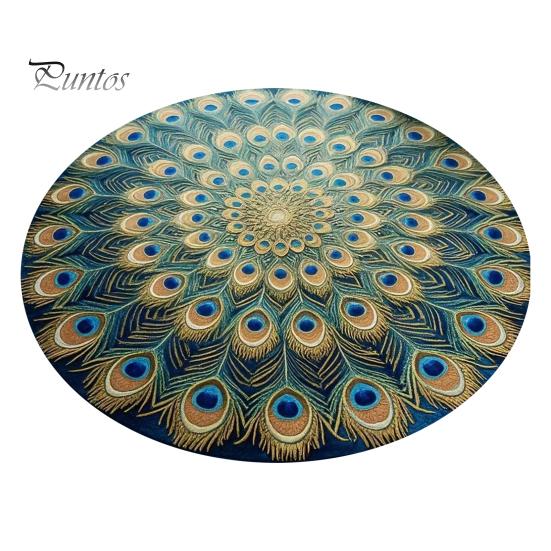 Artistic Door Rug Peacock Indoor Mat Non Slip Front Colorful Decorative Animal Feathers Floor Area for Entryway Living Room Bathroom Sturdy