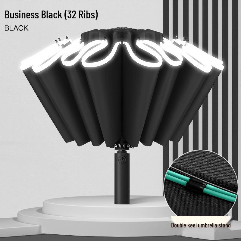 32-Rib Double-Bone Automatic Sun & Rain Car Umbrella - Customizable Folding Sun Protection & Gift