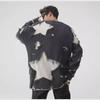 Unisex Hip-Hop Raw Edge Splicing Sweater - Autumn Casual High Street Style