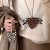 Leopard Eyeglasses Storage Bag Pendant Hanging Neck Glasses Clip Pendant Durable Glasses Clip Simple Hanging Neck Pouch