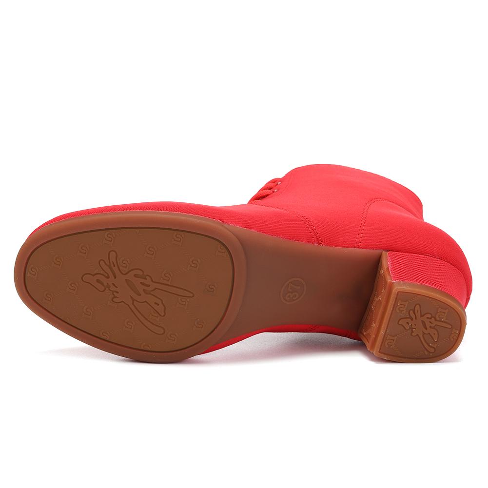 Stivaletto alla Caviglia da Ballo da Sala da Donna Suola in Tessuto Oxford Scarpa da Ballo Moderna da Pratica Competizione Suola in Gomma 3,5 CM