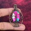 Tree Of Life Cotton Candy Turquoise Pendant Copper Wire Wrapped Gemstone Jewelry