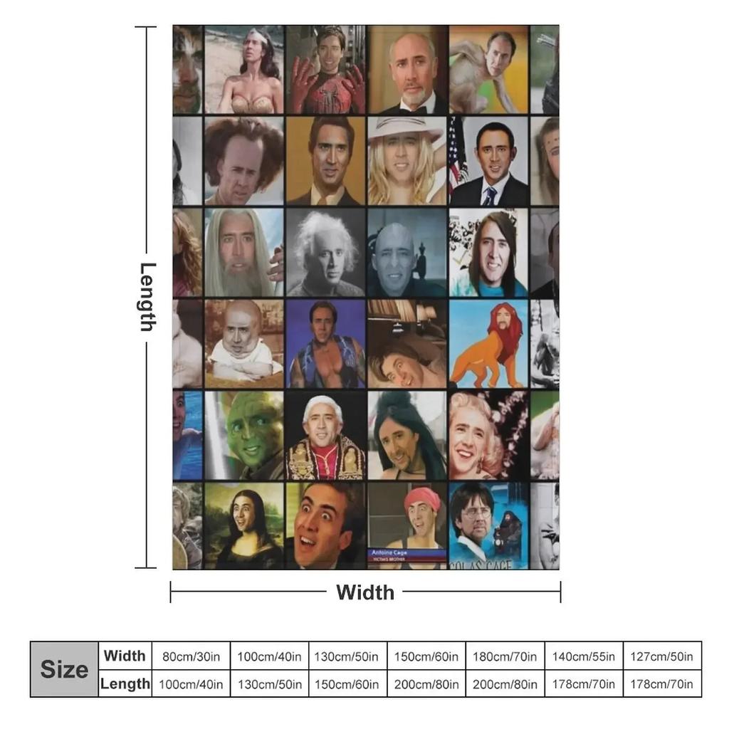 Nicholas Cage Pattern - Nicolas Cage - Nick Cage Nic Throw Blanket Designers Heavy Fluffy Softs Comforter Blankets