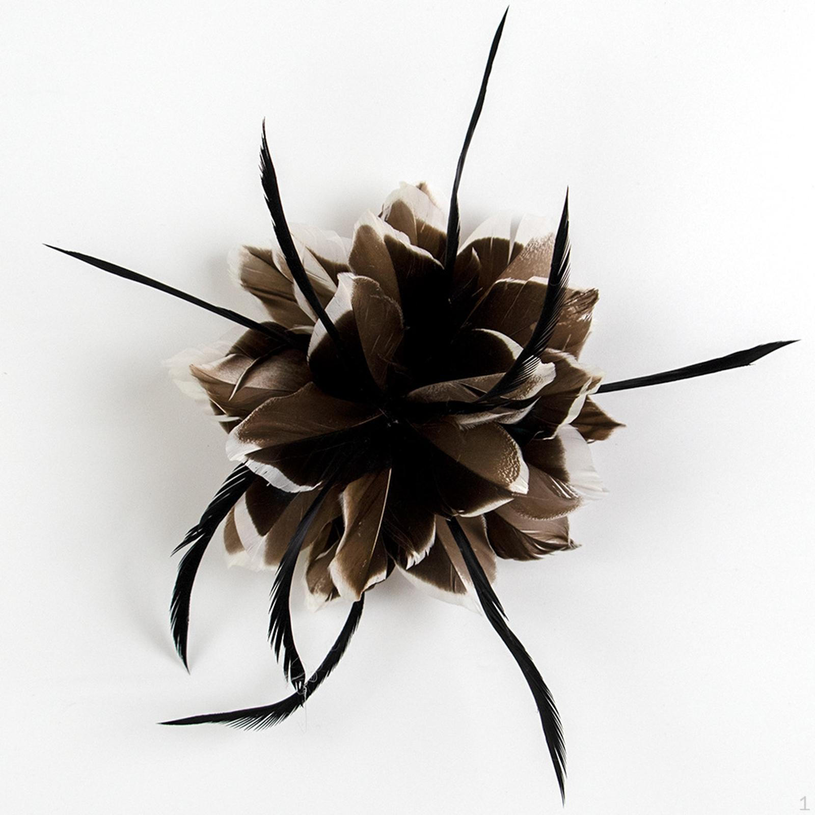 

Художественная брошь в виде пера, элегантный головной убор для банкета, праздничного подарка, церемонии, для девочек 28.5cm_Brown