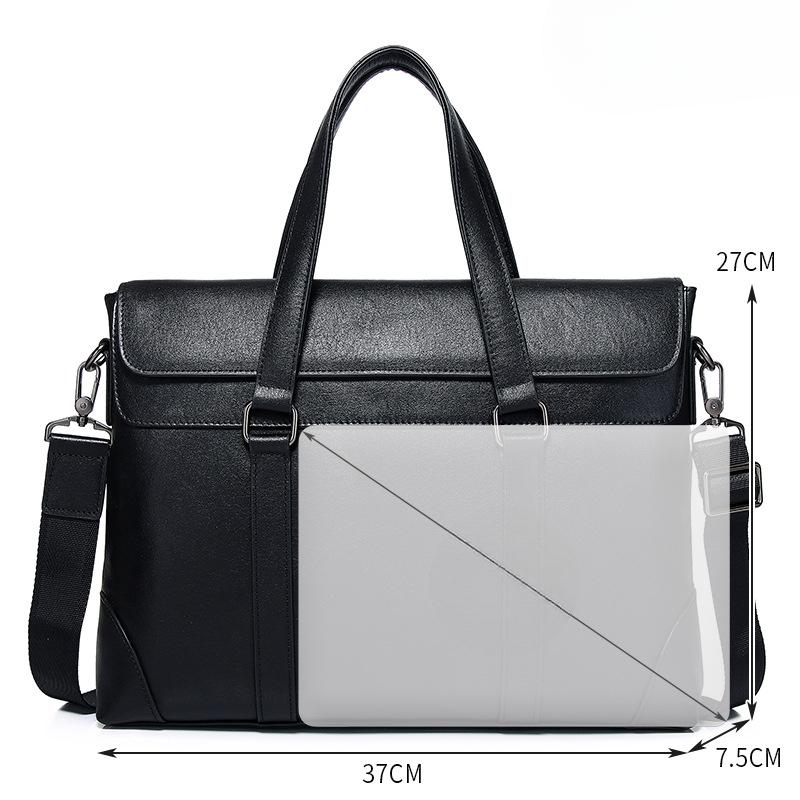Laptop Bag Leather Briefcase Large-capacity Storage Single-shoulder Crossbody Handbag