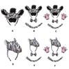 1/3/4Pcs Zebras Costume Set Zebras Ears Headband Tail Bowtie Gloves for Halloween Dress Up Animals Cosplay Costumes