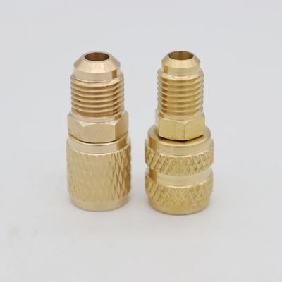 1 pz Adattatore in ottone 5/16 SAE F Giunti rapidi a 1/4 SAE M Flare 5/16 M a 1/4 SAE per adattatore aria condizionata R410 R32 R22